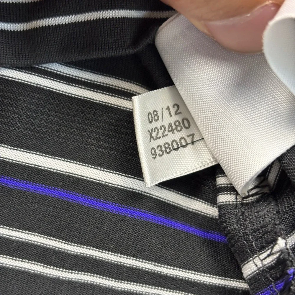 Adidas Golf ClimaCool‎ Mens XL Black Striped Short Sleeve Polo Shirt X22480